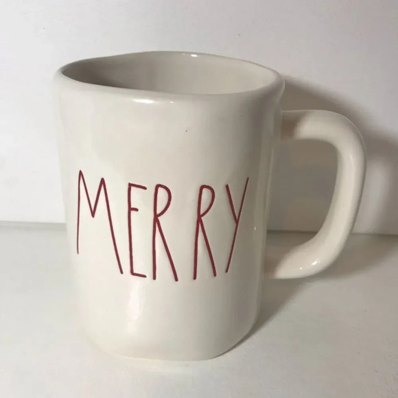 Rae Dunn Mug MERRY Magenta Red Script 1st Edition - Picture 8 of 8